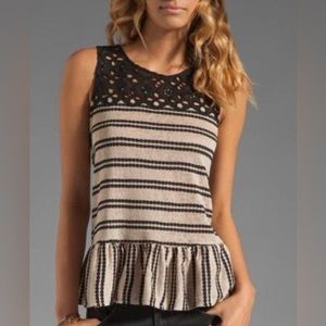 Free people x Molly's retro peplum top Size S